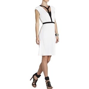 NEW BCBGMAXAZRIA Black & White Katryn Sleeveless A-Line Dress – Size 0